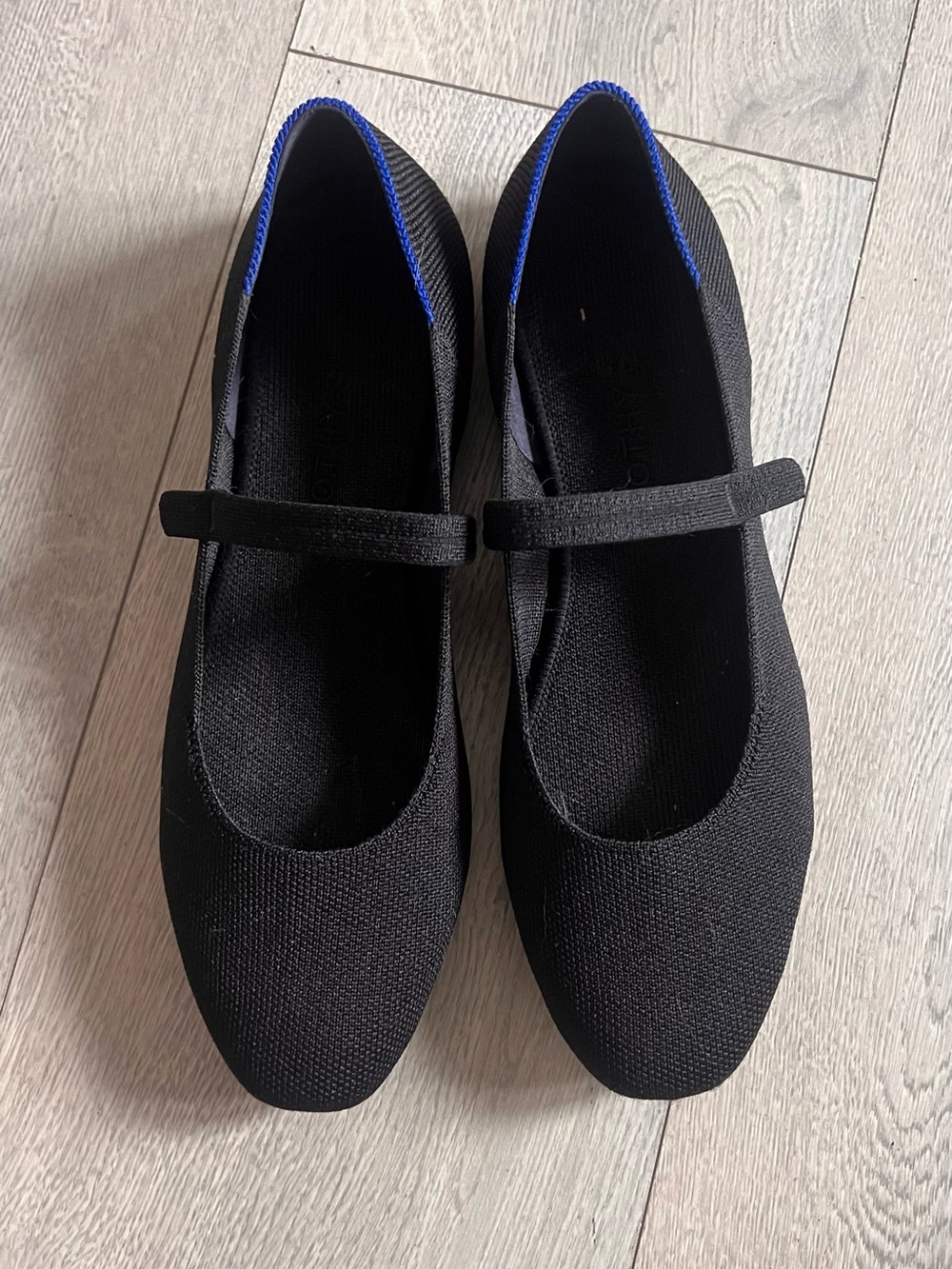 Rothy’s Black Mary Jane Flats Size 9.5 Knit Comfortable Ballet Shoes